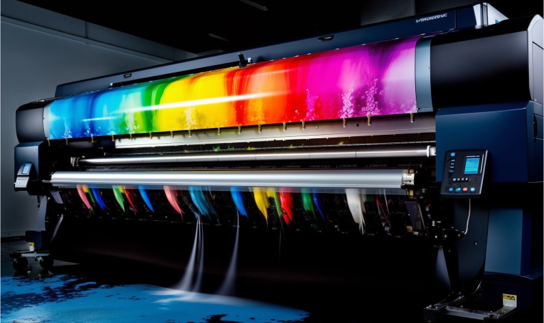Large-format printer shown on the original Media Frenzy website